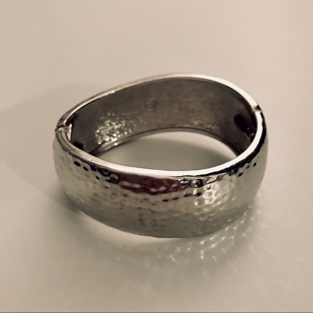Hammered Silver Cuff Bracelet